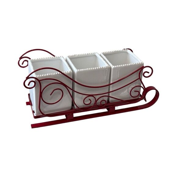 Godinger Red Sleigh Flatware Caddy - Picture 4 of 5